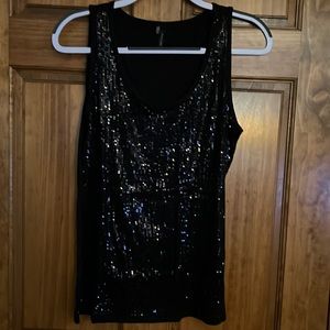 Black sequins tank top
